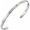 14K White Peridot Cuff 6 inch Bracelet Ref. 12886764