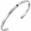 14K White Blue Sapphire Cuff 6 inch Bracelet Ref. 12886765