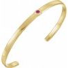 14K Yellow Pink Tourmaline Cuff 6 inch Bracelet Ref. 12886777