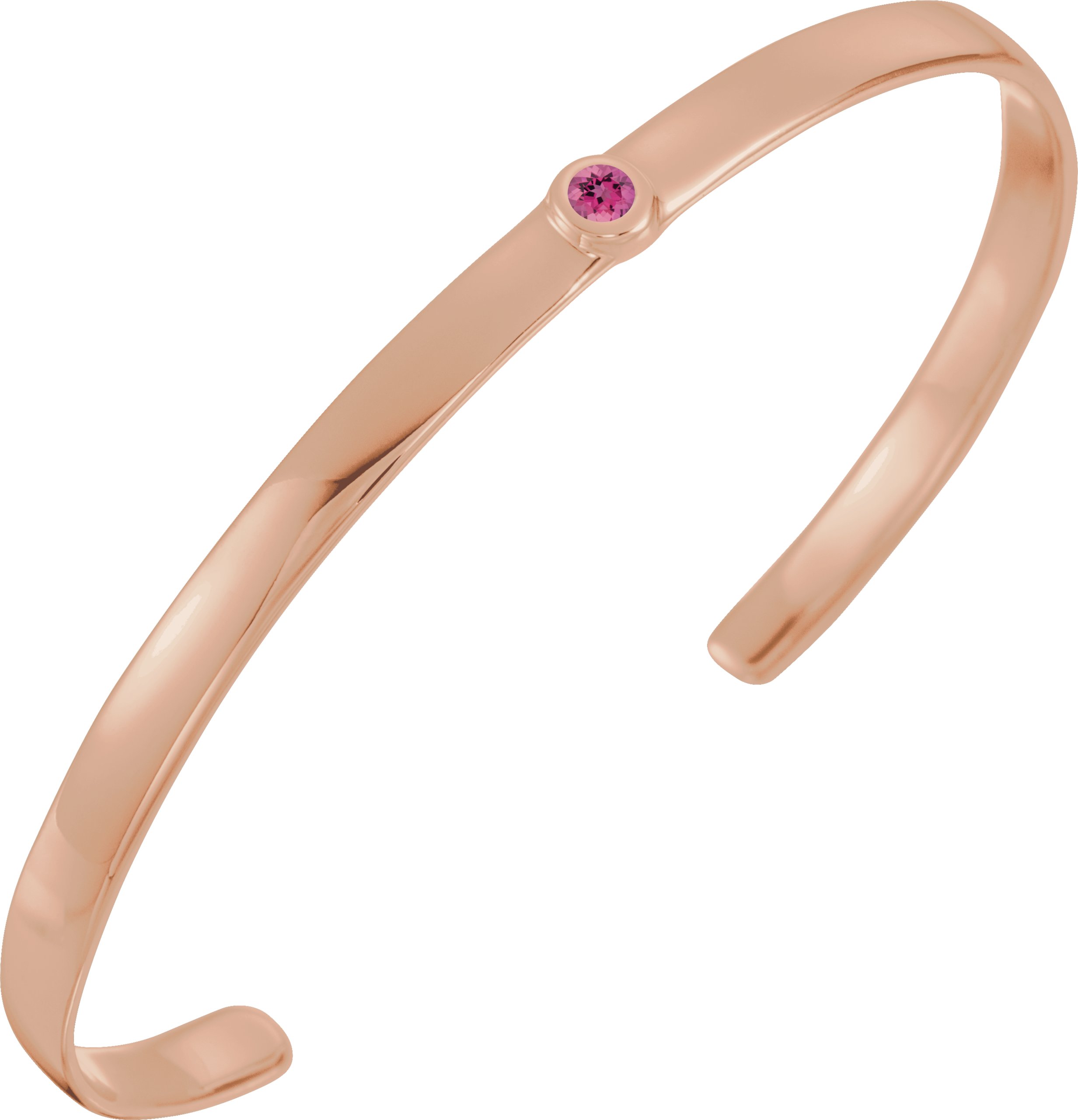 14K Rose Pink Tourmaline Cuff 6 inch Bracelet Ref. 12886788