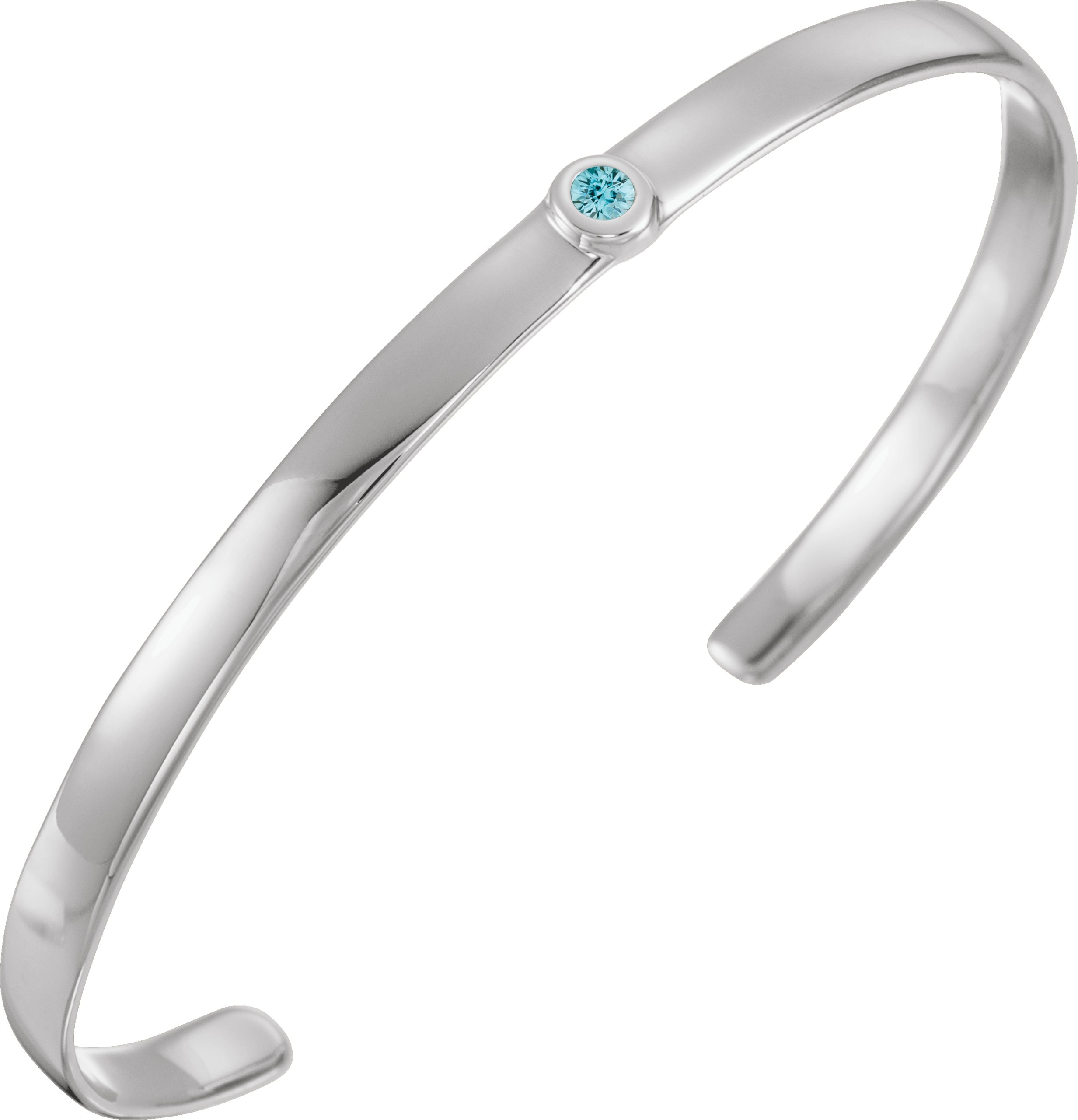 14K White Blue Zircon Cuff 6 inch Bracelet Ref. 12886768