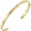14K Yellow Blue Zircon Cuff 6 inch Bracelet Ref. 12886779