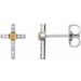 Sterling Silver Natural Citrine & .05 CTW Natural Diamond Cross Earrings