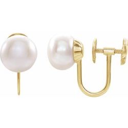 Screw Back Earring with Pearl Post