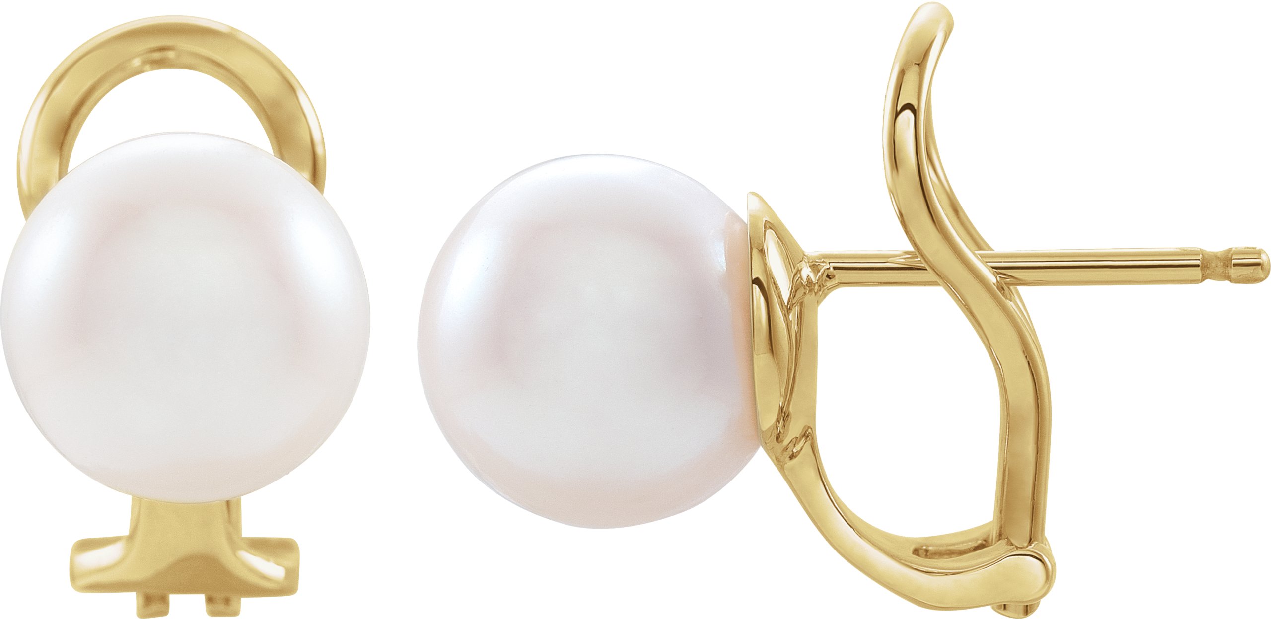 Omega Earring Mounting for Pearl