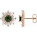 14K Rose Natural Green Tourmaline & 3/4 CTW Natural Diamond Earrings