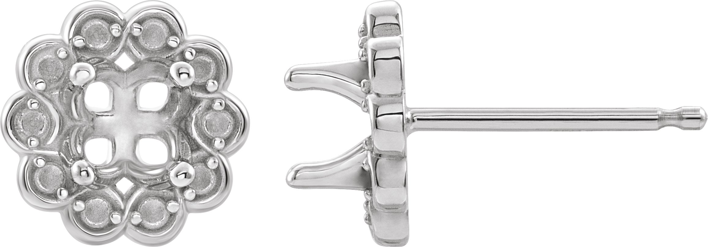 Round 4-Prong Halo-Style Earrings