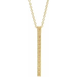 14K Yellow Sculptural-Inspired Bar 24" Necklace