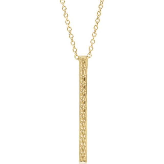 14K Yellow Sculptural-Inspired Bar 16-18 Necklace