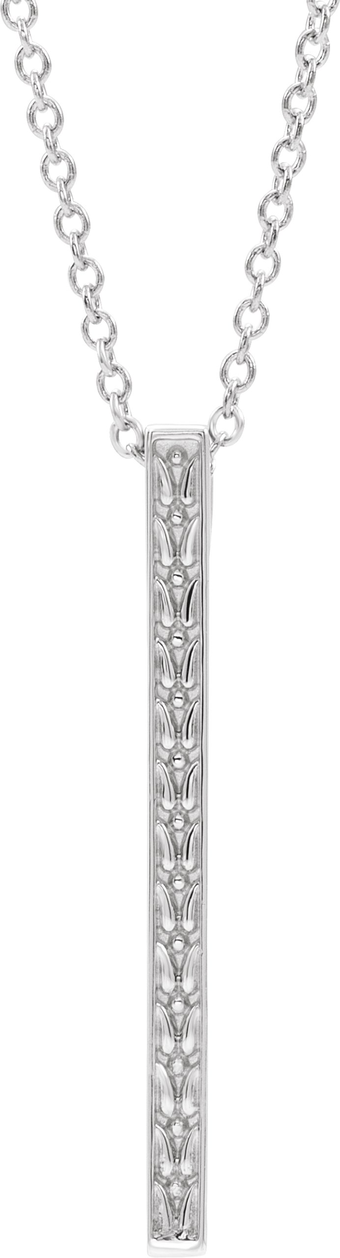 14K White Sculptural-Inspired Bar 16-18" Necklace