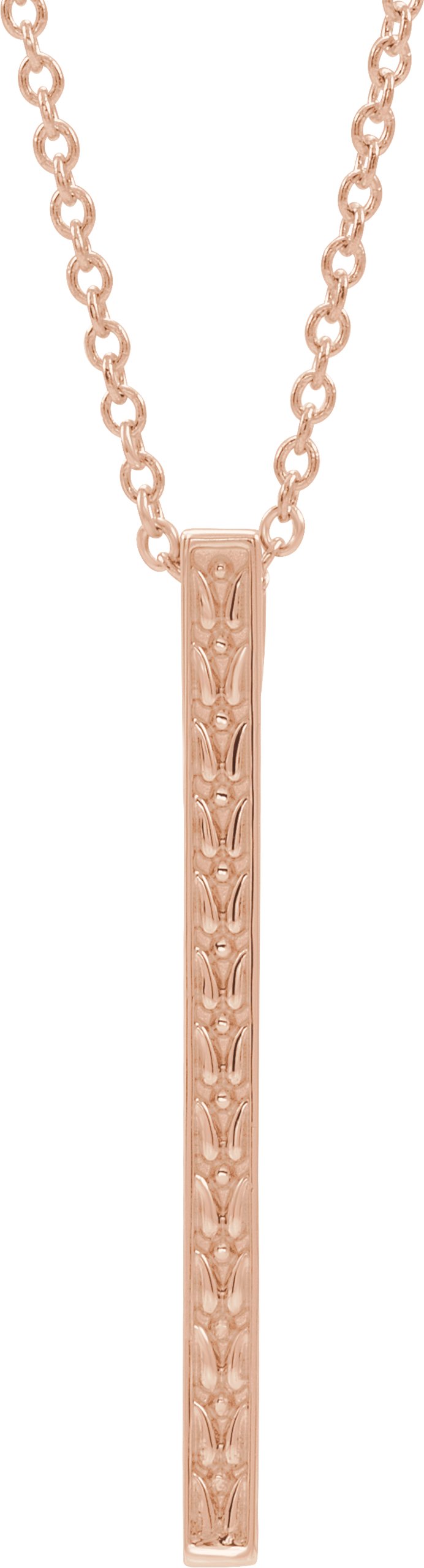 14K Rose Sculptural-Inspired Bar 16-18" Necklace