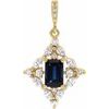 14K Yellow Blue Sapphire and .375 CTW Diamond Pendant Ref. 15758459