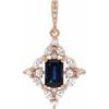 14K Rose Blue Sapphire and .375 CTW Diamond Pendant Ref. 15758460