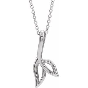 Sterling Silver Freeform 16-18" Leaf Necklace