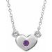 Sterling Silver Natural Amethyst Heart 16