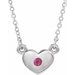 Sterling Silver Natural Pink Tourmaline Heart 16