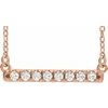 14K Rose .25 CTW Diamond French Set Bar 18 inch Necklace Ref. 16020682