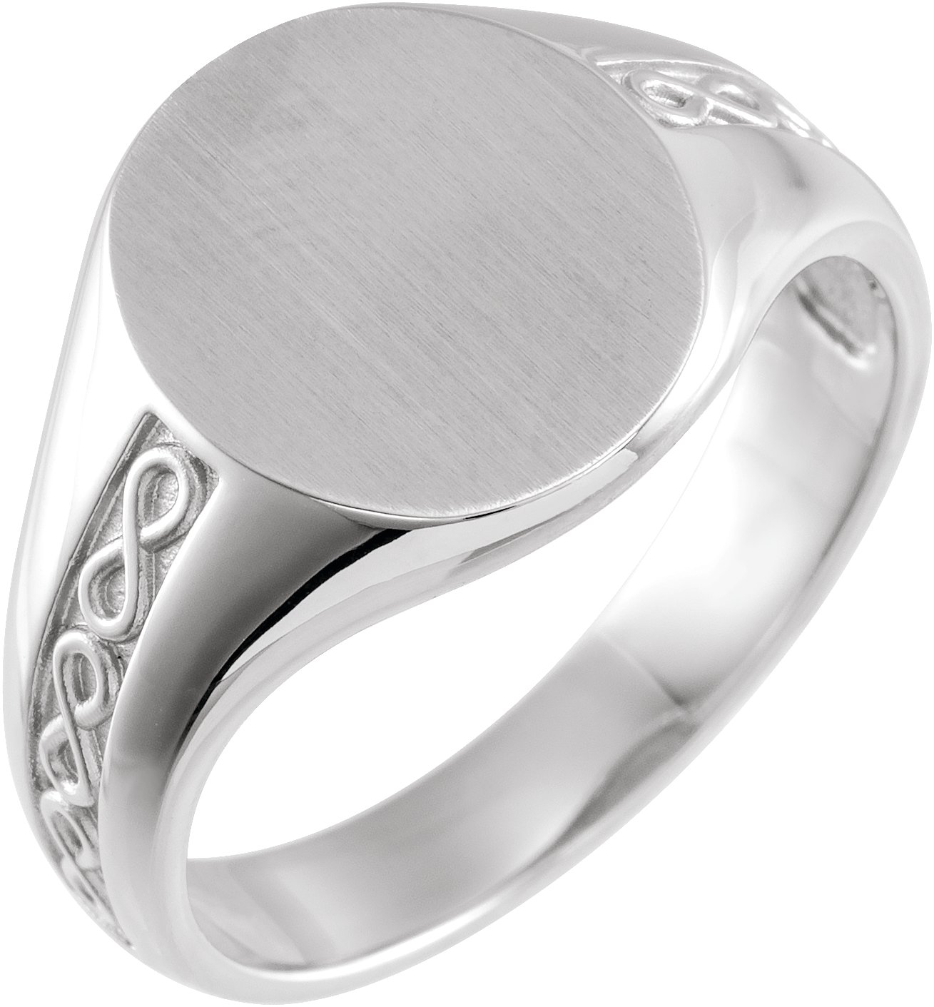 Sterling Silver 15.3x13 mm Brushed Finished Signet Ring