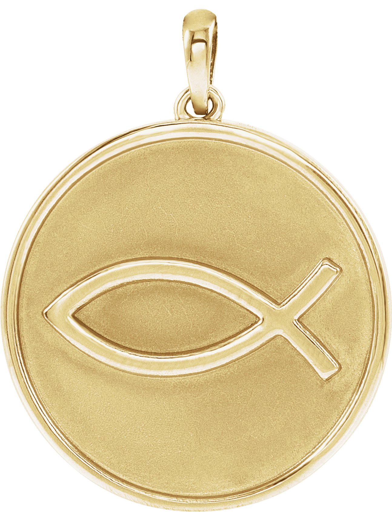 14K Yellow 20.3x18.4 mm Ichthus (Fish) Pendant