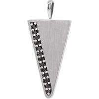 Sterling Silver 1/6 CTW Natural Black Diamond Triangle Pendant