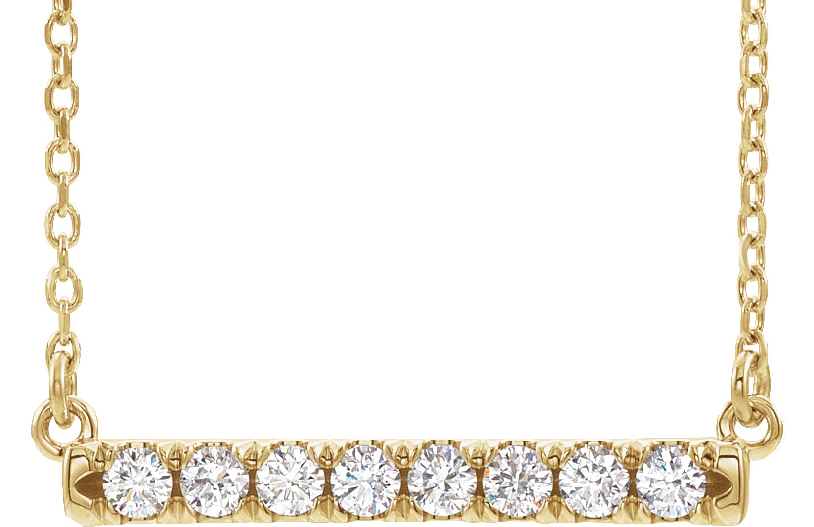 14K Yellow .25 CTW Lab Grown Diamond French Set Bar 16 18 inch Necklace Ref. 17058826