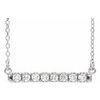 14K White .50 CTW Lab Grown Diamond French Set Bar 16 18 inch Necklace Ref. 17058830