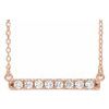 14K Rose .50 CTW Lab Grown Diamond French Set Bar 16 18 inch Necklace Ref. 17058831