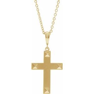 14K Yellow Cross 20" Necklace