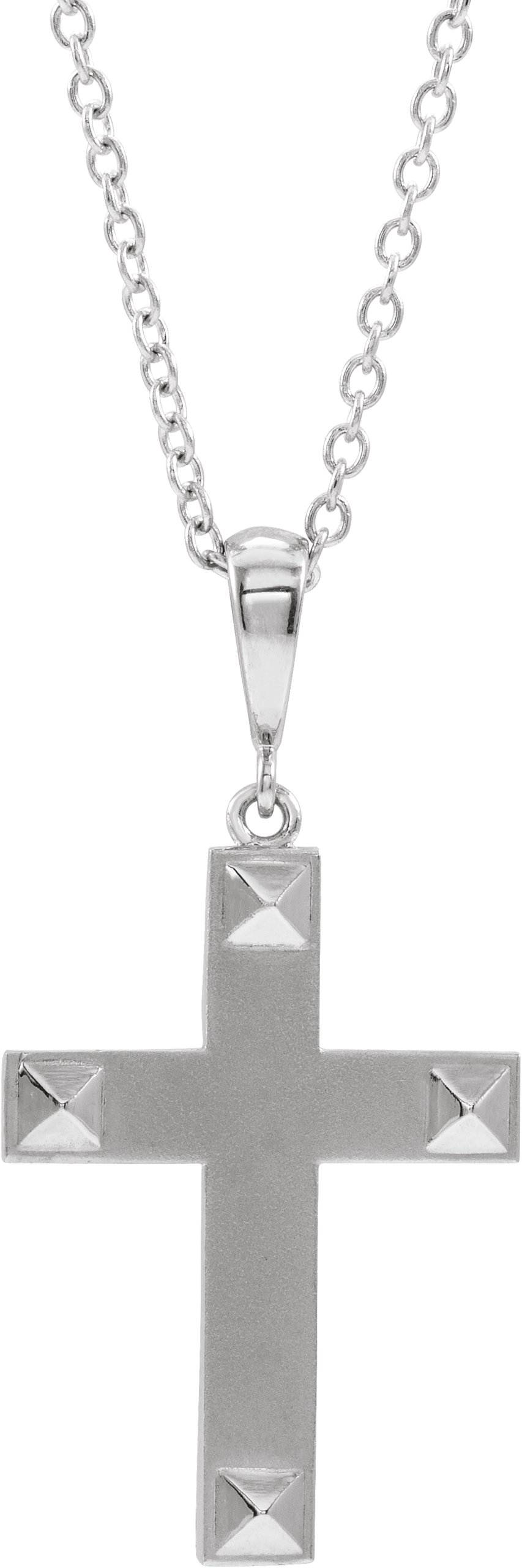 14K White Cross 18" Necklace