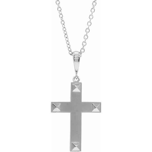 Sterling Silver Cross 18 Necklace