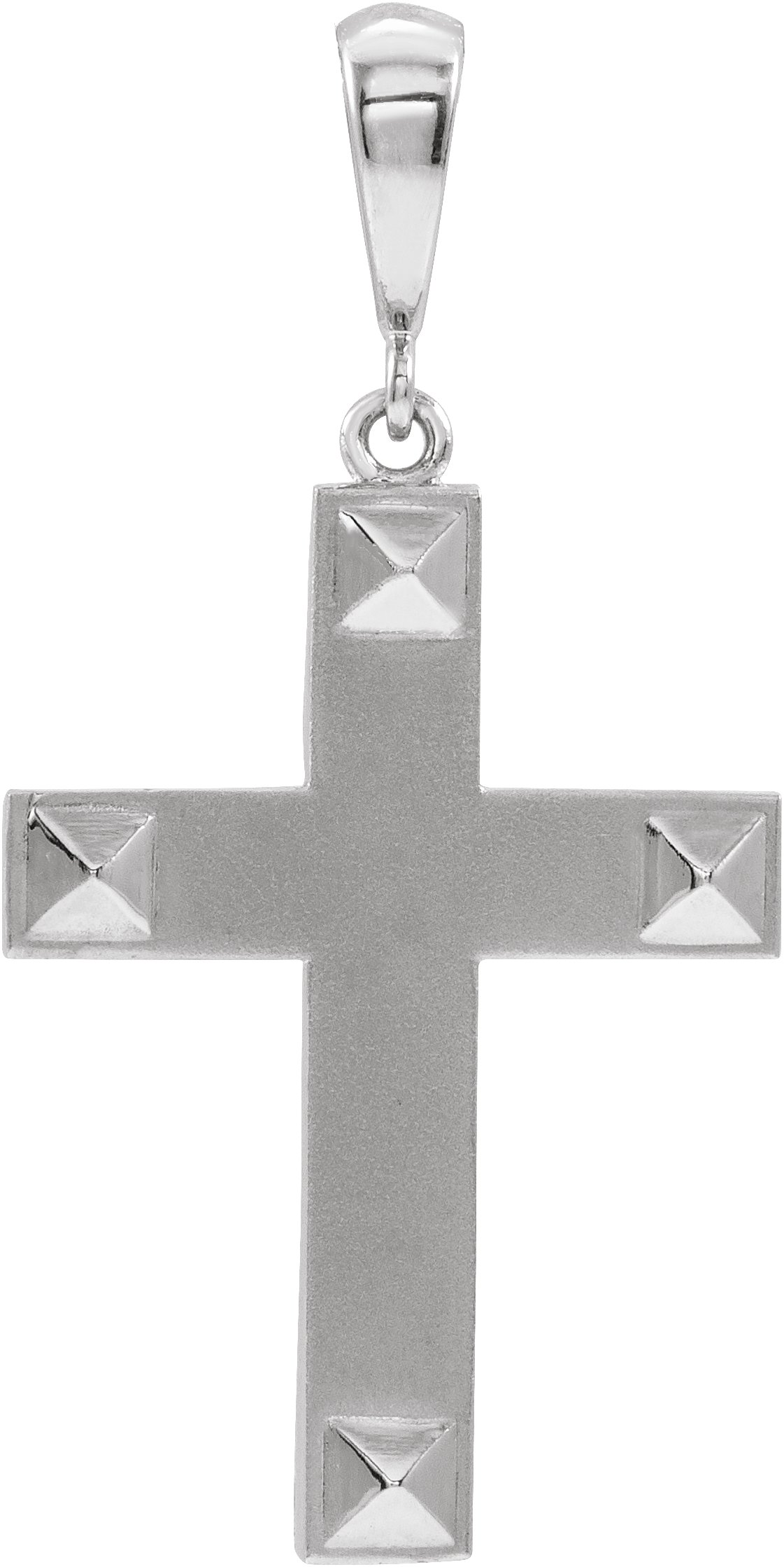 14K White Cross Pendant