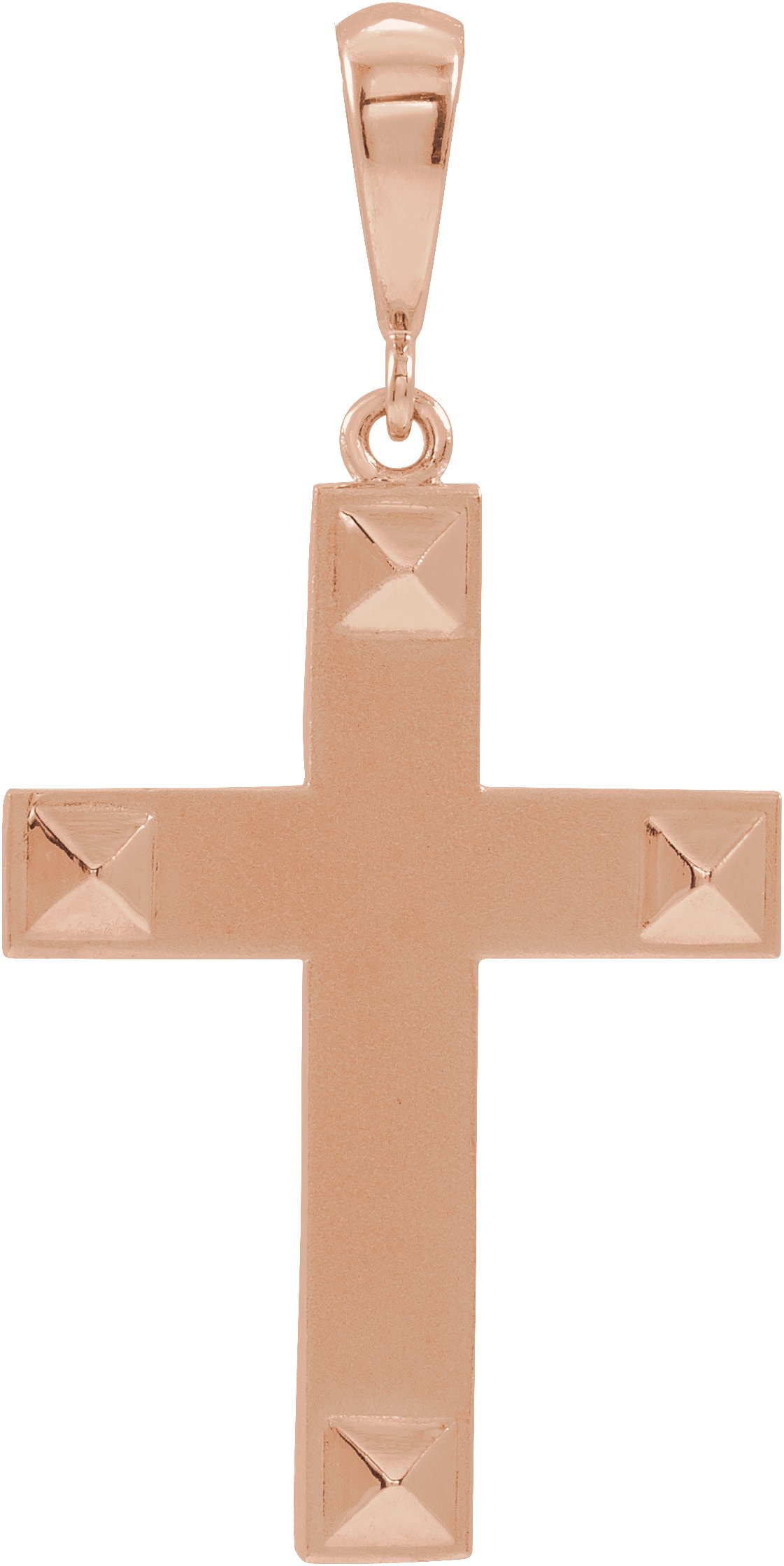 14K Rose Cross Pendant