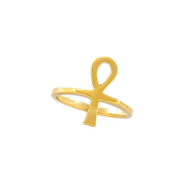 18K Yellow Ankh Ring