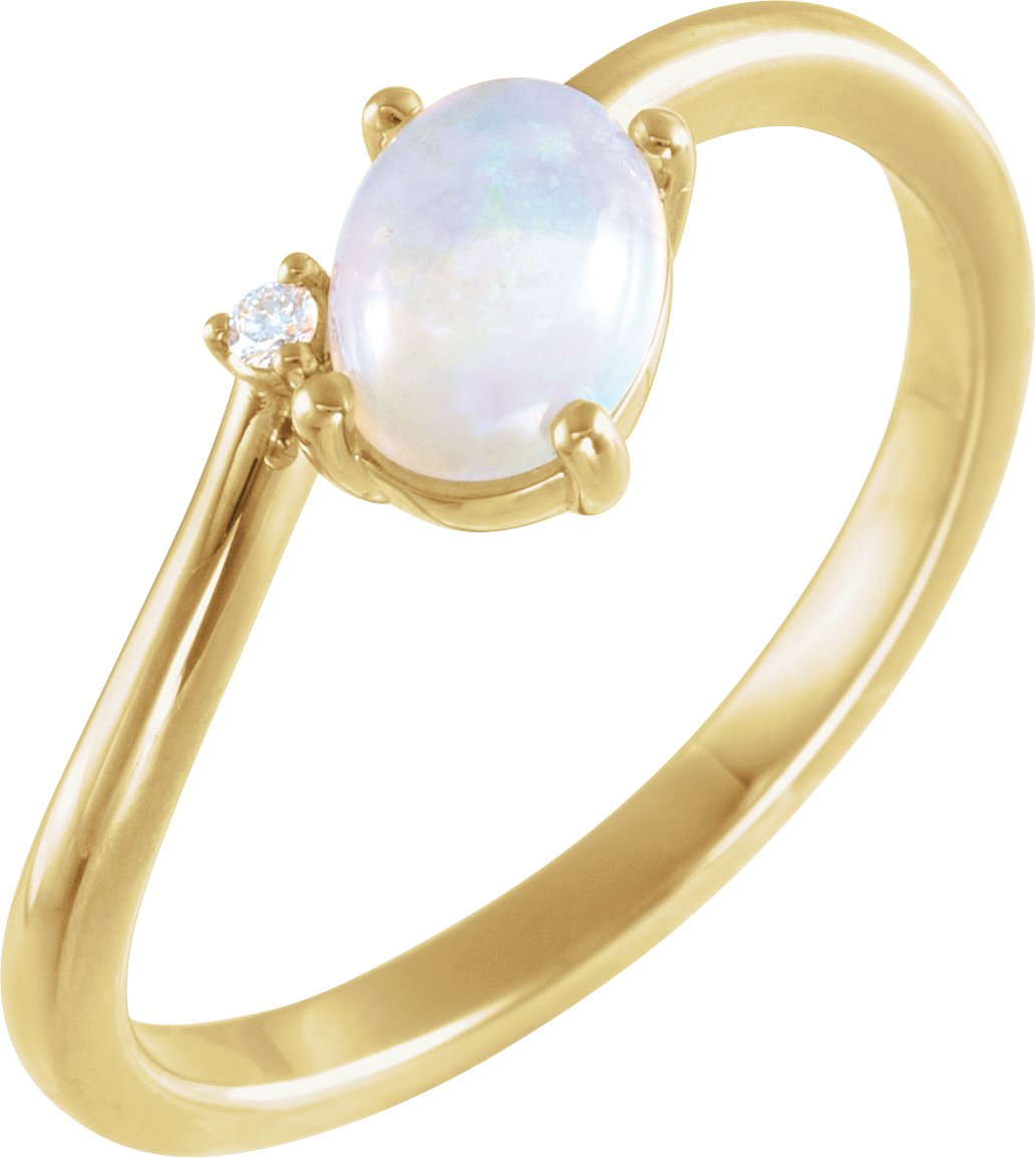 14K Yellow Ethiopian Opal and .02 CT Diamond Bypass Ring Ref 15866184