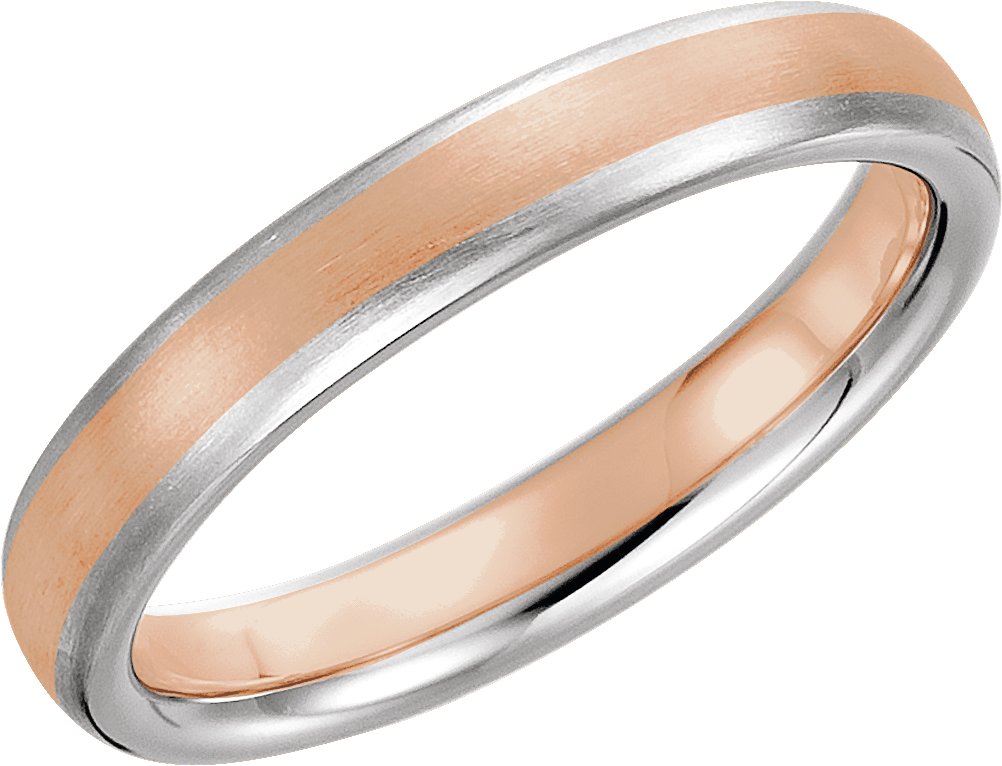 Comfort-Fit Band – 14K White/Rose/White Gold