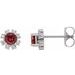14K White Lab-Grown Ruby & .06 CTW Natural Diamond Earrings