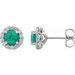 14K White 5 mm Natural Emerald & 1/4 CTW Natural Diamond Earrings