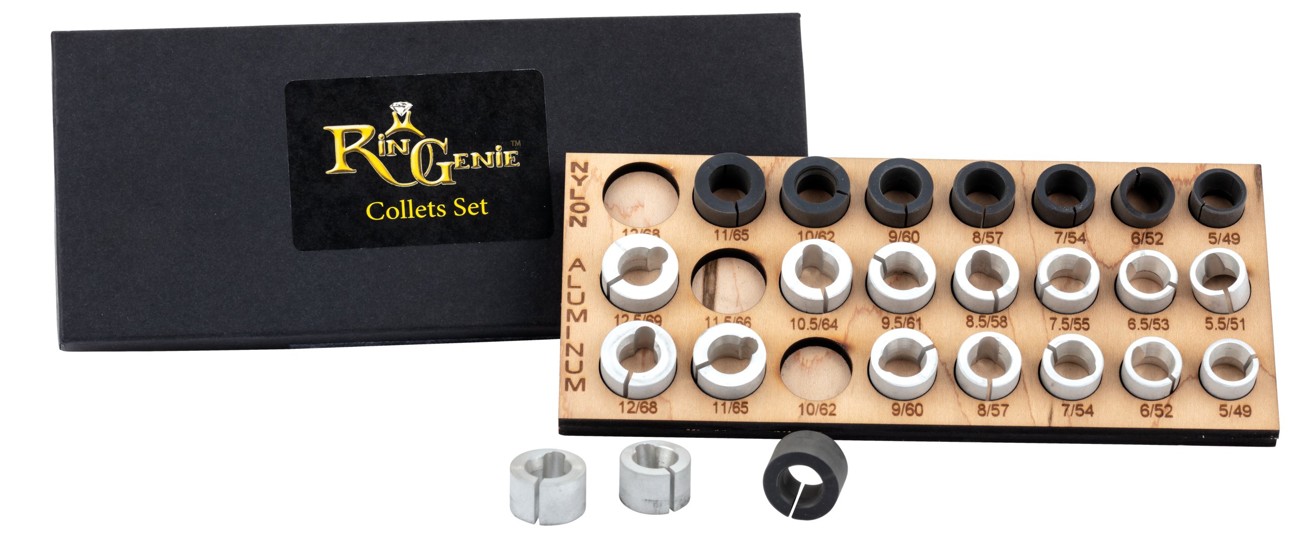 RinGenie™ Aluminum & Plastic Collet Set