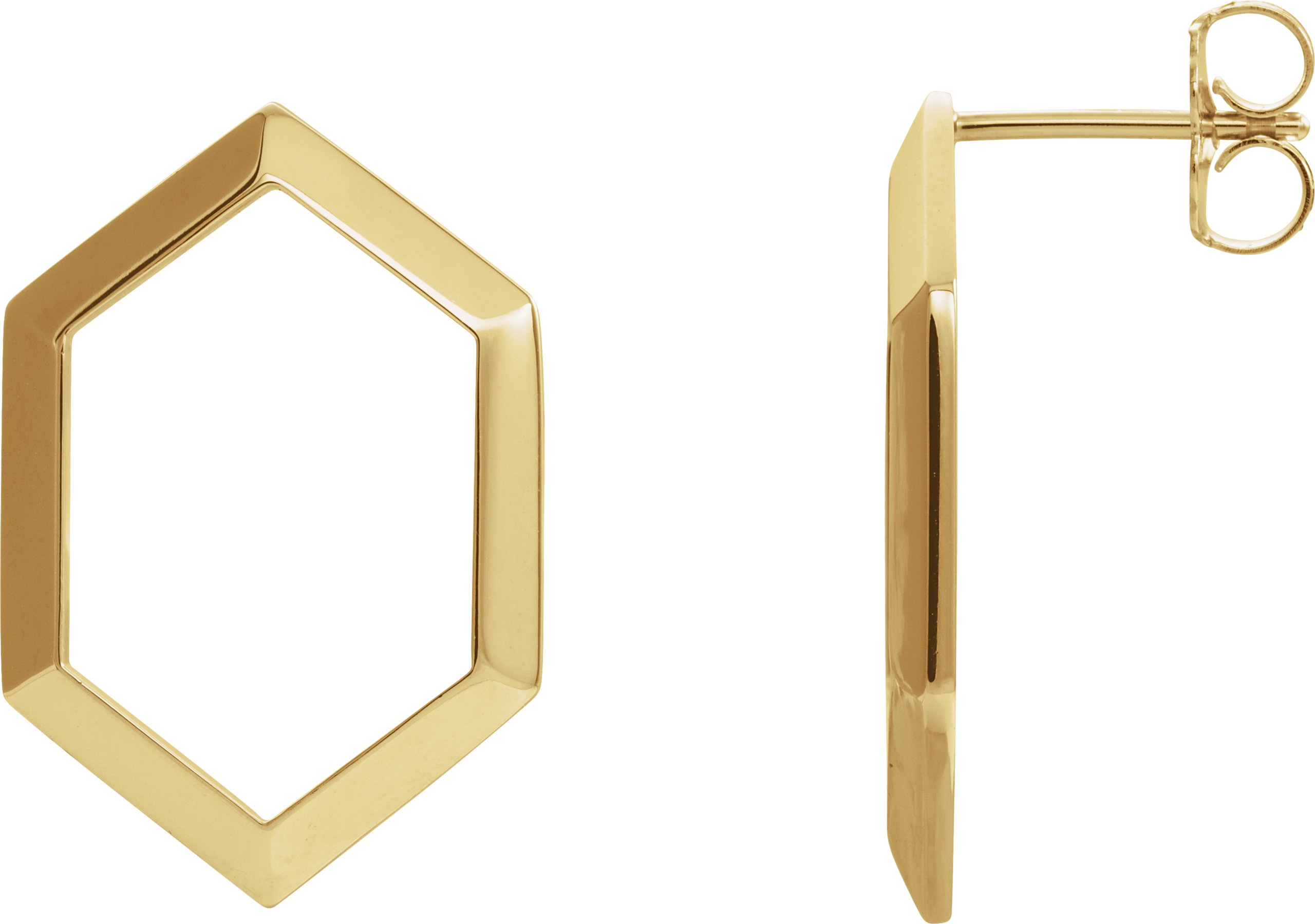 14K Yellow Geometric Drop Earrings