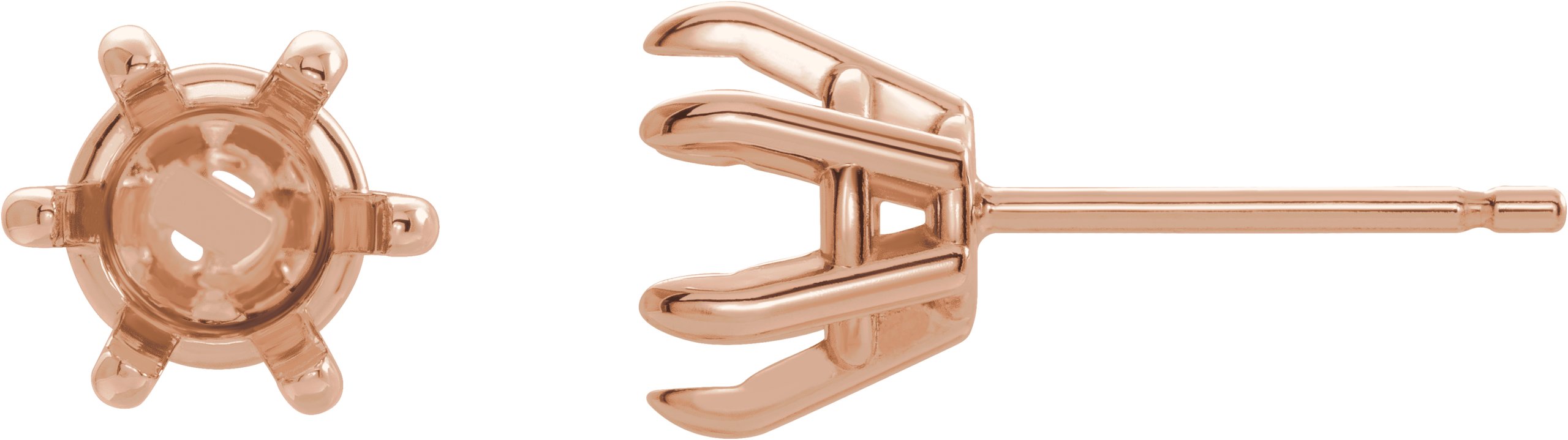 Round Claw-Prong Stud Earrings