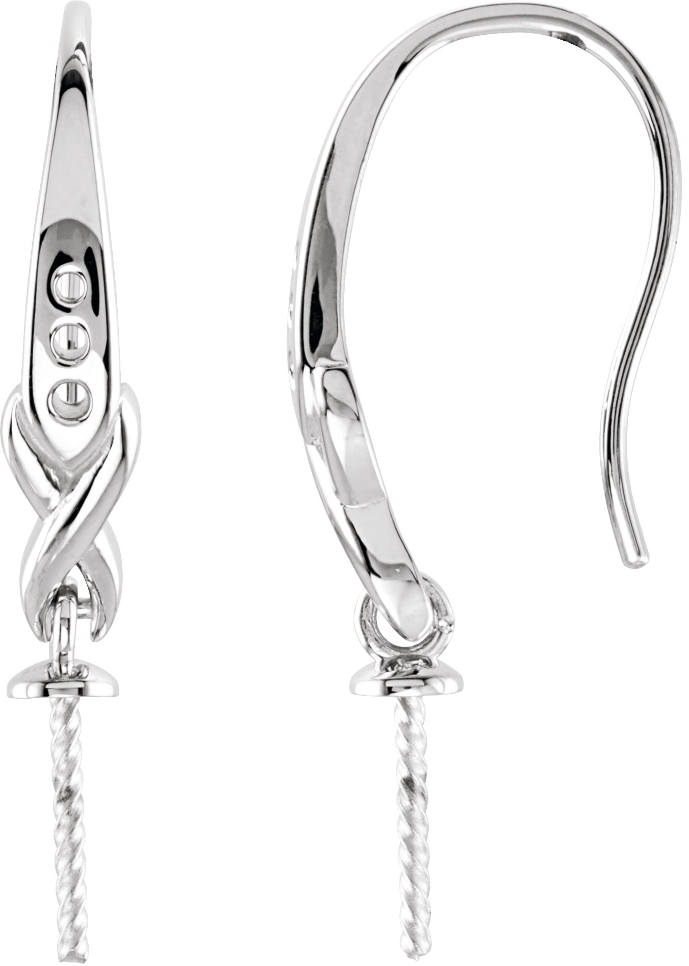 Accented Bishop Hook Pearl Earrings