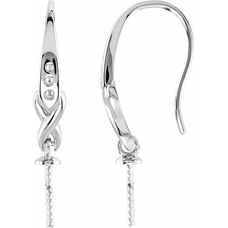 Accented Bishop Hook Pearl Earrings