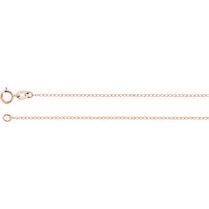 14K Rose 1 mm Baby Curb 20" Chain