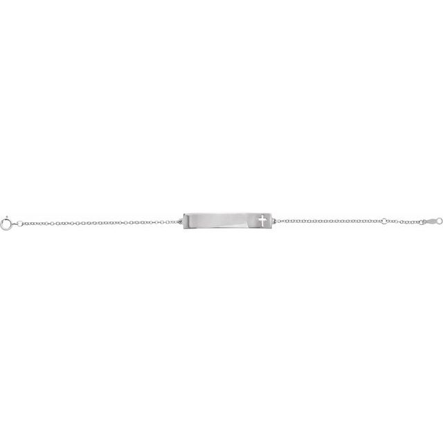 Sterling Silver Engravable Pierced Cross Bar 6 1/2-7 1/2