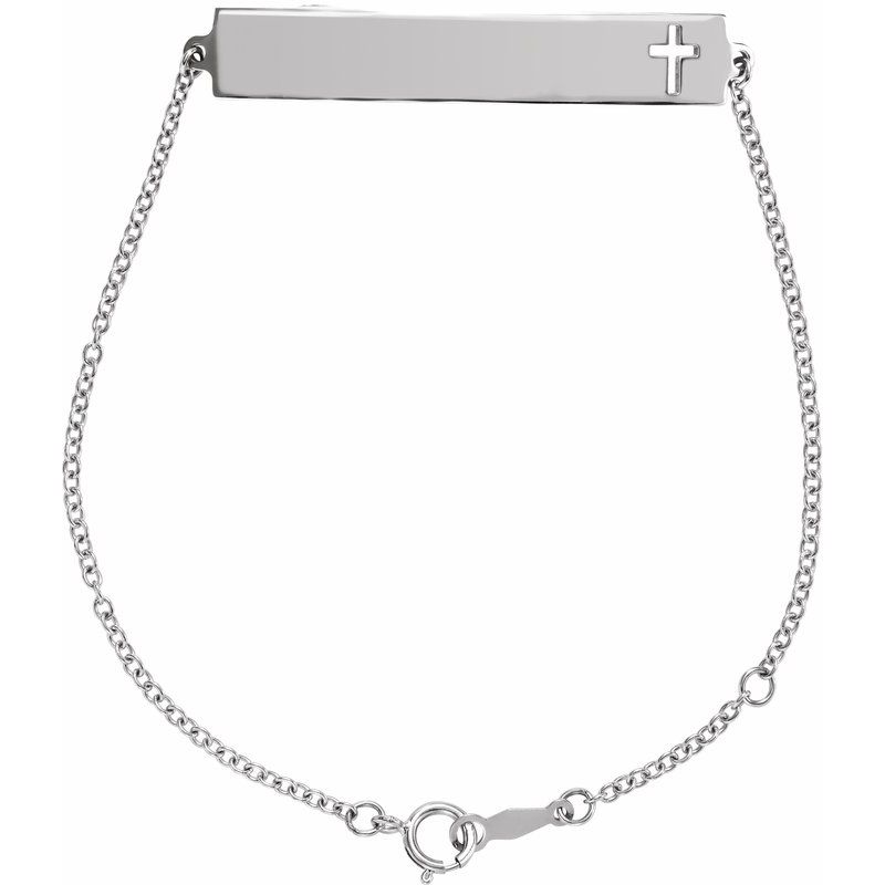 Engravable Pierced Cross Bar Bracelet