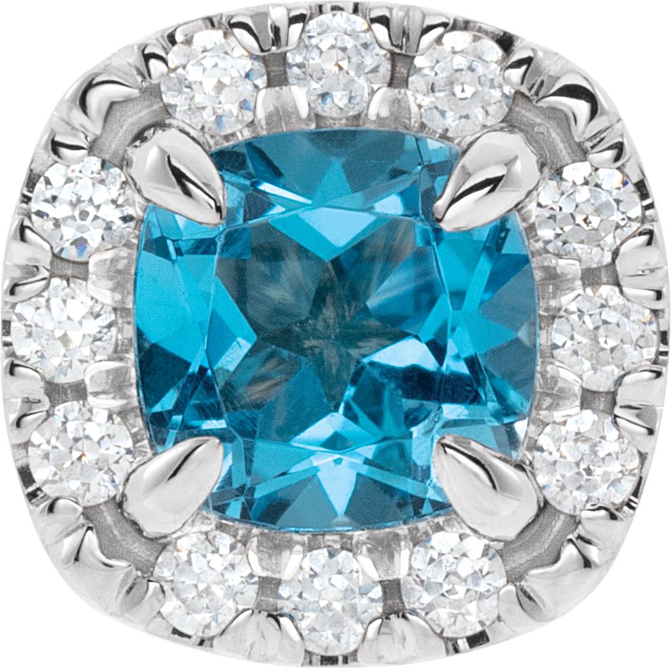 Cushion 4-Prong Halo-Style Earring Setting 