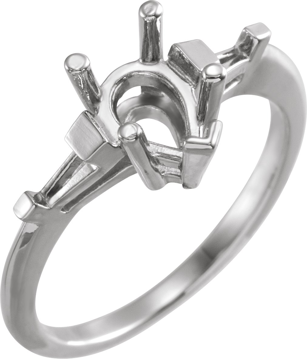 Baguette Accented Engagement Ring or Band