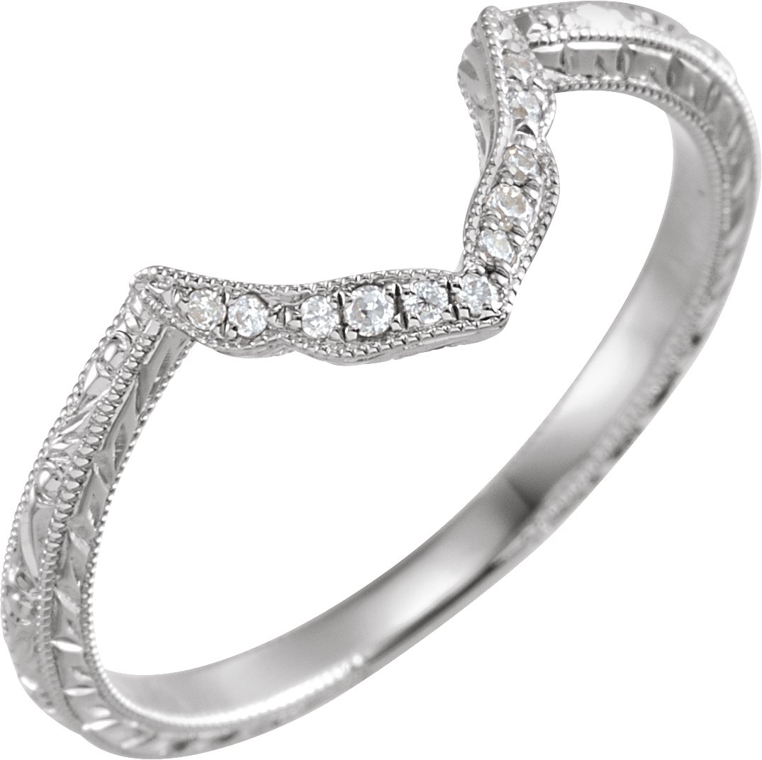 14K White .05 CTW Diamond Matching Band