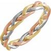 14K Tri Color 3.5 mm Hand Woven Band Size 8 Ref 3526627