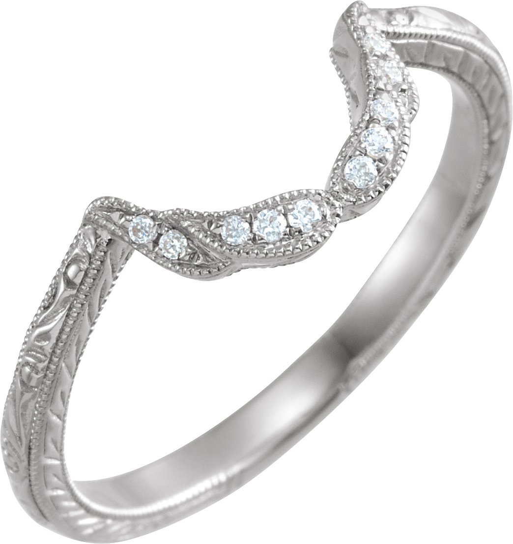 14K White .06 CTW Diamond Matching Band